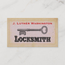 Vintage Retro Locksmith Professional Business Card