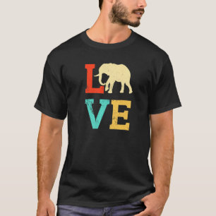 Vintage Retro Love Elephant Africa Zoo Animal T-Shirt