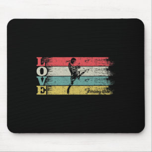 Vintage Retro Love Mma Kickboxing Muay Thai Silhou Mouse Pad