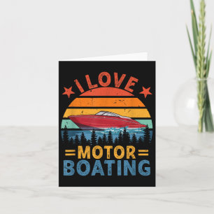 Vintage Retro Love Motor Boating Funny Speed Boat  Card