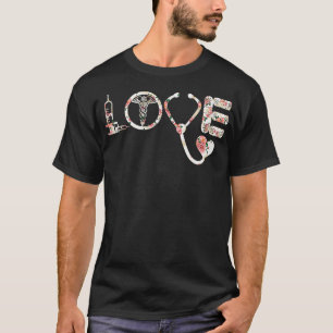 Vintage Retro Love Nurse Week Rn Nursing Funny Men T-Shirt