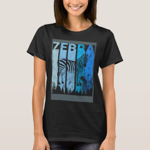 Vintage Retro Love Zebra Silhouette Animal T-Shirt