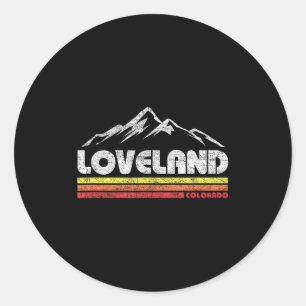Vintage retro loveland colorado mountain bike classic round sticker