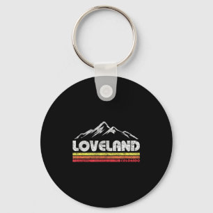 Vintage retro loveland colorado mountain bike key ring