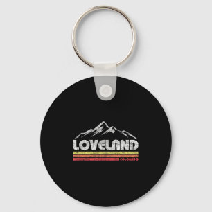 Vintage Retro Loveland Colorado Mountain Bike Skii Key Ring
