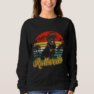 Vintage Retro Loves Rottweiler Funny Dog Mum Dad G Sweatshirt