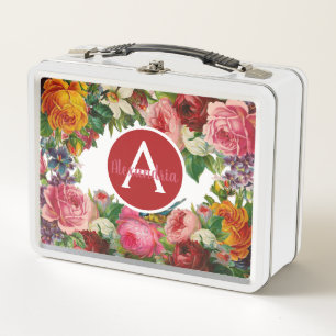 Vintage Retro Lunch Boxes - Antique Rose Lunch Box