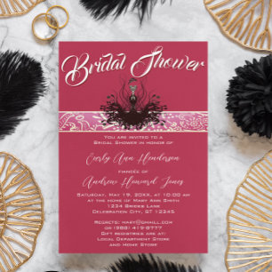 Vintage Retro Magenta Pink Fashion Diva Invitation