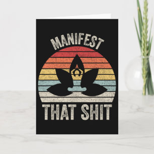 Vintage Retro Manifest That Meditation Yoga Card