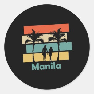 Vintage Retro Manila Philippines Vacation Classic Round Sticker