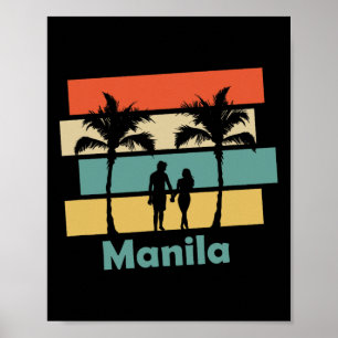 Vintage Retro Manila Philippines Vacation Poster