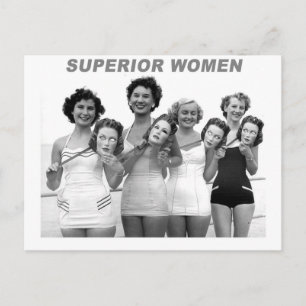 Vintage Retro Masked Bathing Beauties Postcard