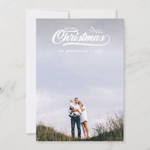 Vintage retro merry Christmas. Holiday Card