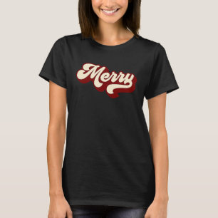 Vintage Retro Merry Matching Christmas Santa Xmas T-Shirt