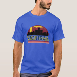 Vintage Retro Michigan Skyline T-Shirt