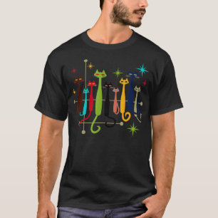 Vintage Retro MidCentury Modern Look Cats 50s 60s T-Shirt
