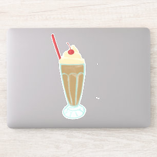 Vintage Retro Milkshake with Cherry Drawing Art