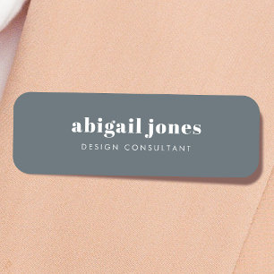 Vintage Retro Minimal Trendy Smoke Blue Name Tag