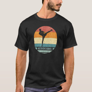 Vintage Retro Mma Kickboxing Fighter Silhouette Su T-Shirt