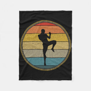 Vintage Retro Mma Mixed Martial Arts Kickboxing Fleece Blanket