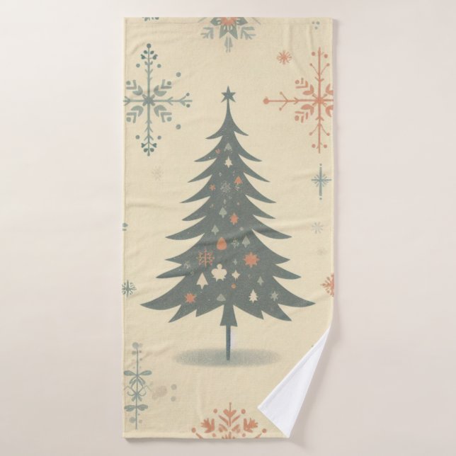 Vintage/Retro modern Christmas/winter Bath Towel (Bath Towel)