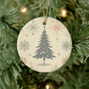 Vintage/Retro modern Christmas/winter Ceramic Ornament