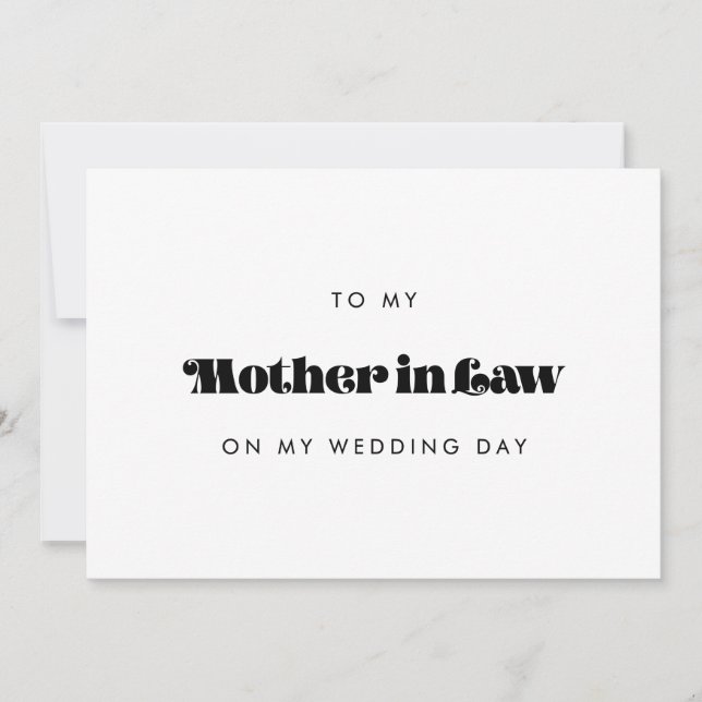 Vintage Retro Mother in law wedding day card (Front)