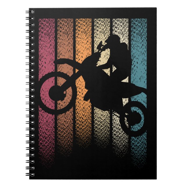 Vintage Retro Motocross Notebook (Front)