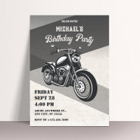 Vintage retro motorcycle birthday