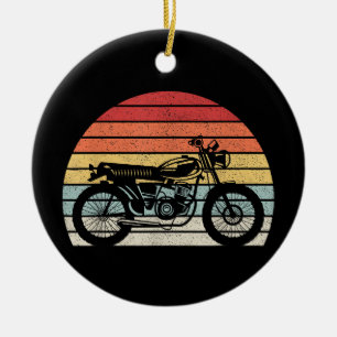 Vintage Retro Motorcycle Ceramic Ornament