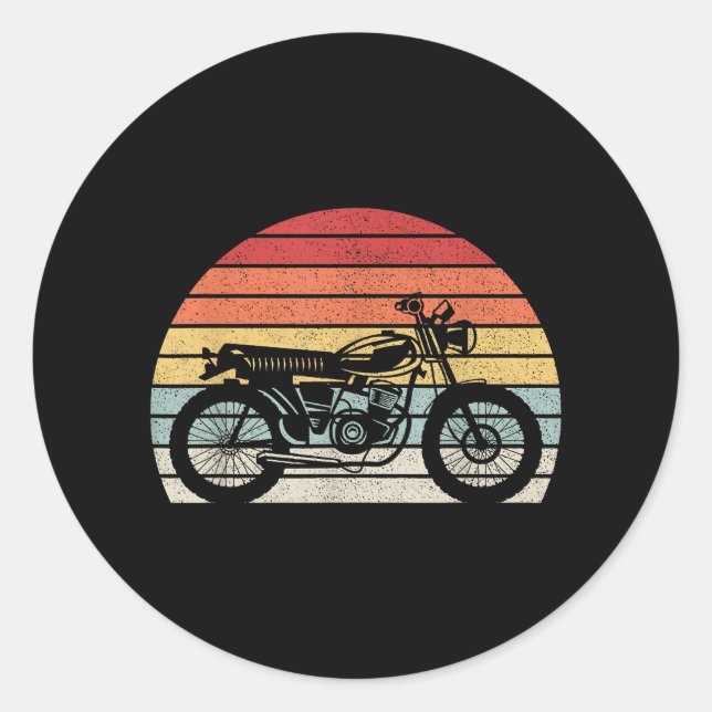 Vintage Retro Motorcycle Classic Round Sticker (Front)