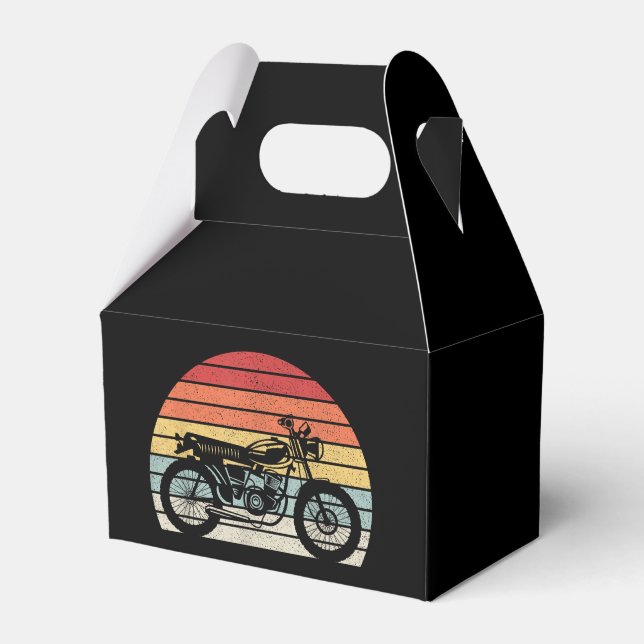 Vintage Retro Motorcycle Favour Box (Front Side)
