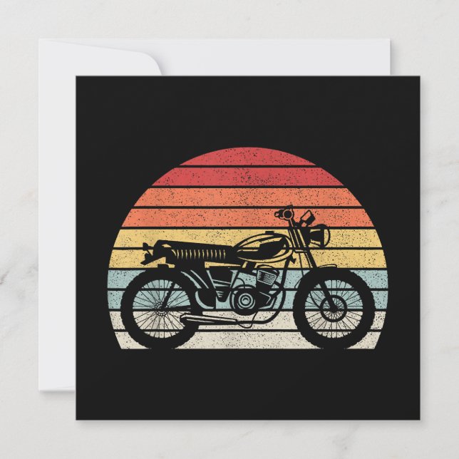 Vintage Retro Motorcycle Invitation (Front)
