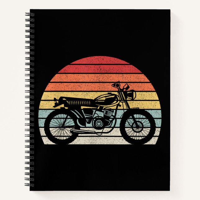 Vintage Retro Motorcycle Notebook (Front)