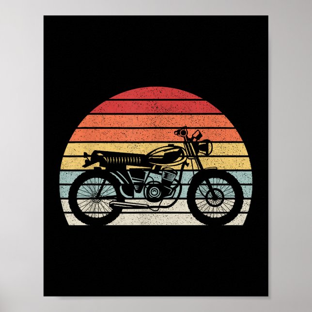 Vintage Retro Motorcycle Poster (Front)
