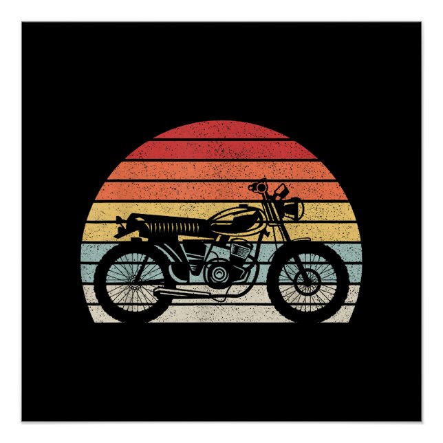 Vintage Retro Motorcycle Poster (Front)