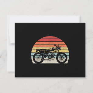Vintage Retro Motorcycle RSVP Card