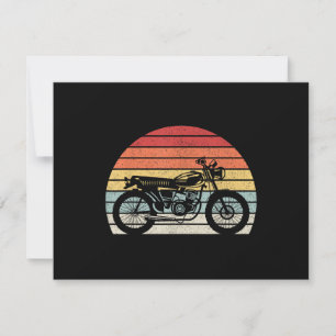 Vintage Retro Motorcycle RSVP Card