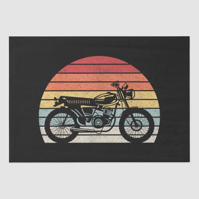 Vintage Retro Motorcycle Tissue Paper (Front)
