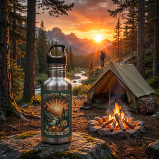 Vintage Retro Mountain | Camping Hiking Outdoor 532 Ml Water Bottle