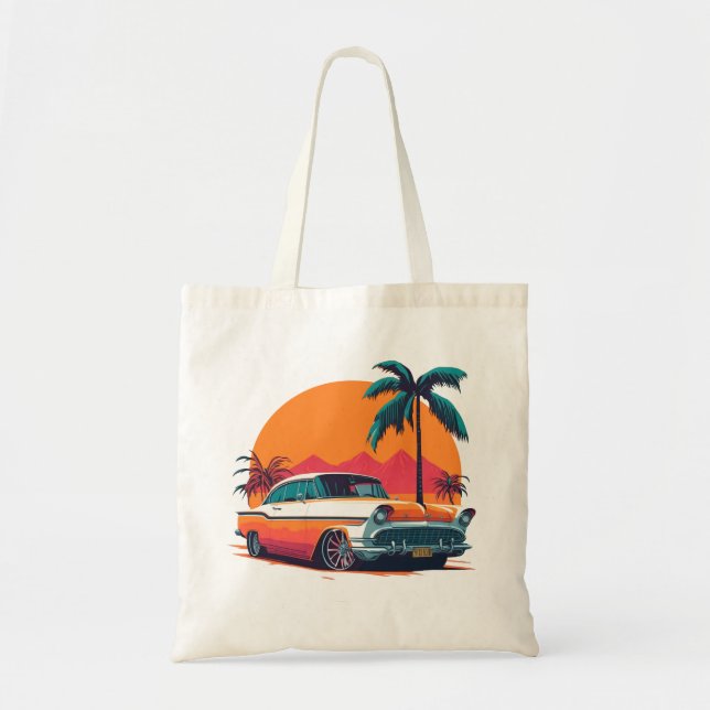 Vintage Retro Muscle Cars Cool Sports Car Classic Tote Bag (Front)