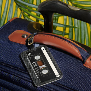 Vintage Retro Music Audio Tape 80's 90's Cassette Luggage Tag