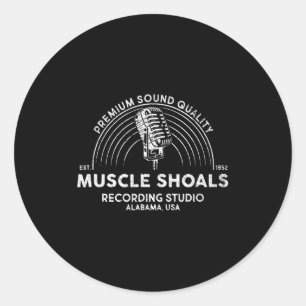 Vintage Retro Music Muscle Shoals Recording Alabam Classic Round Sticker