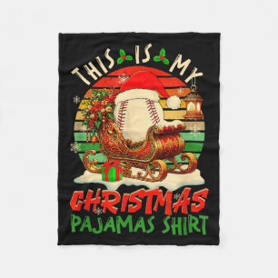 Vintage Retro My Christmas Pajama Shirt Baseball P Fleece Blanket