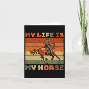 Vintage Retro My Life Is My Horse Card
