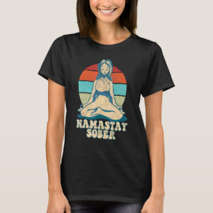 Vintage Retro Namastay Sober 12 Step Recovery Na A T-Shirt