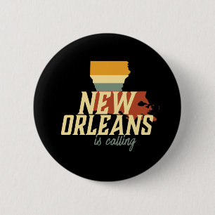 Vintage Retro New Orleans Louisiana USA City Map 6 Cm Round Badge