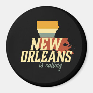 Vintage Retro New Orleans Louisiana USA City Map Magnet