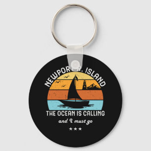 Vintage Retro Newport Rhode Island Sailing Key Ring