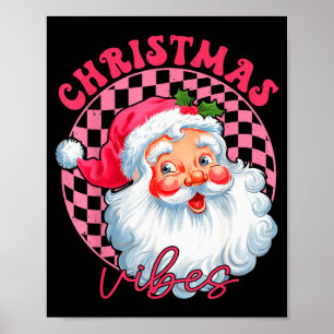 Vintage Retro Nk Santa Christmas Vibes Groovy Nk S Poster